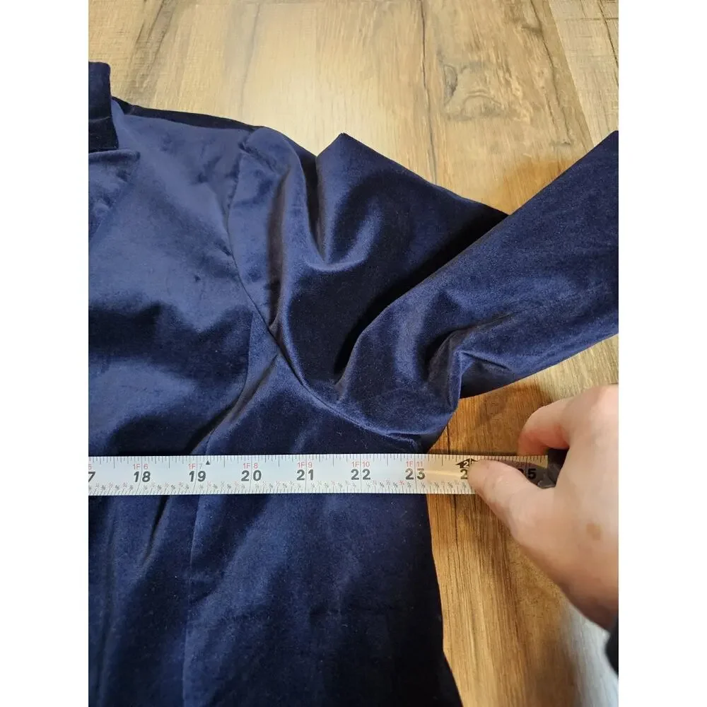 Talbots Blue Velvet Blazer Women's Size 16W Petite NWT Career Preppy Academia - Picture 5 of 8